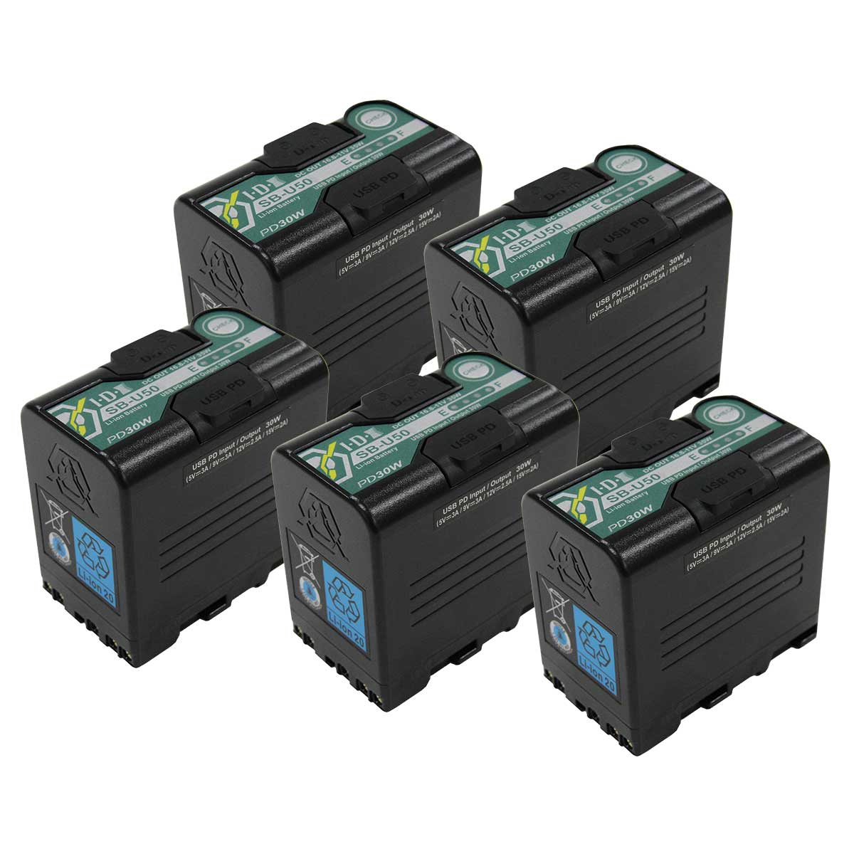 【IDXキャンペーン SB-U50/PD 5本】 IDX Sony BP-U 14.4Vタイプリチウムイオンバッテリー