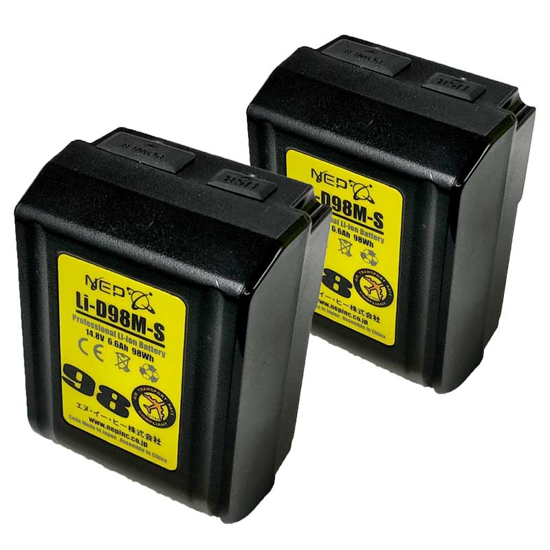 【Li-D98M-S(x2)】 NEP スーパーミニVマウントバッテリー