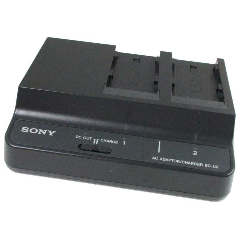 【BC-U2 現状渡し 中古品】 SONY 充電器（DCケーブル欠品、バッテリー3本付）
