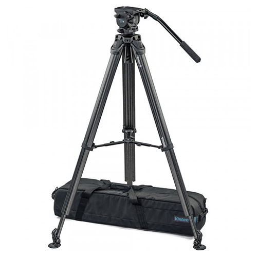 【システムVision blue3 flowtech75 MS（VB3-FTMS、ハンドル無し）】 Vinten カーボン3段三脚システム フローテック