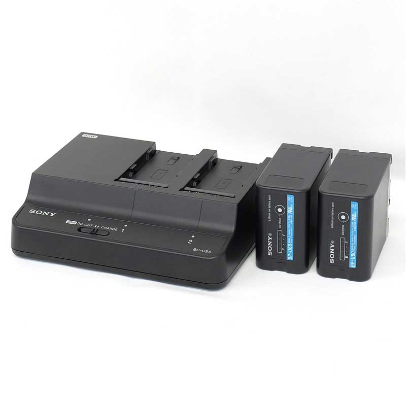 【BC-U2A 現状渡し 中古品】 SONY ACアダプターチャージャー（バッテリー2本付）