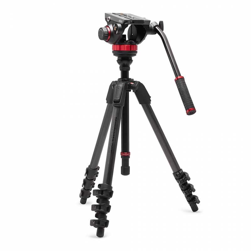 【MVK502055CXPROV】 Manfrotto MVH502AHビデオ雲台＋055カーボンビデオ三脚4段