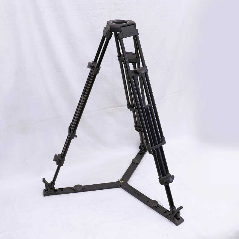 【3819-3 現状渡し 中古品】 Vinten 3段式アルミENGポジロック三脚75mm（フロアスプレッダー付）