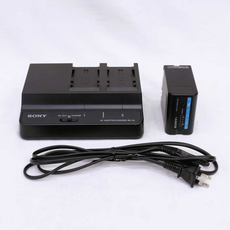 【BC-U2 現状渡し 中古品】 SONY 充電器（DCケーブル欠品、バッテリー付）