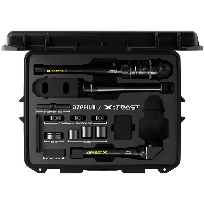 【X-Tract 18-28mm 3レンズセット 着脱式 0/90/360°（DZO-X1828ABCS）】 DZOFILM PLマウント用 フルフレーム プローブズームレンズ